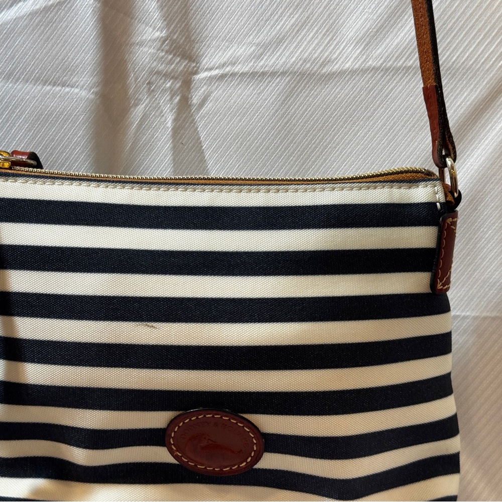 Dooney & Bourke Navy and Cream Striped Crossbody Bag - Picture 15 of 15